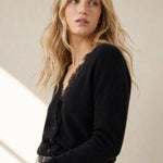 Aurora Lace Cardigan — Black, banana_republic product shot