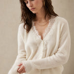 Aurora Lace Cardigan — White, banana_republic product shot