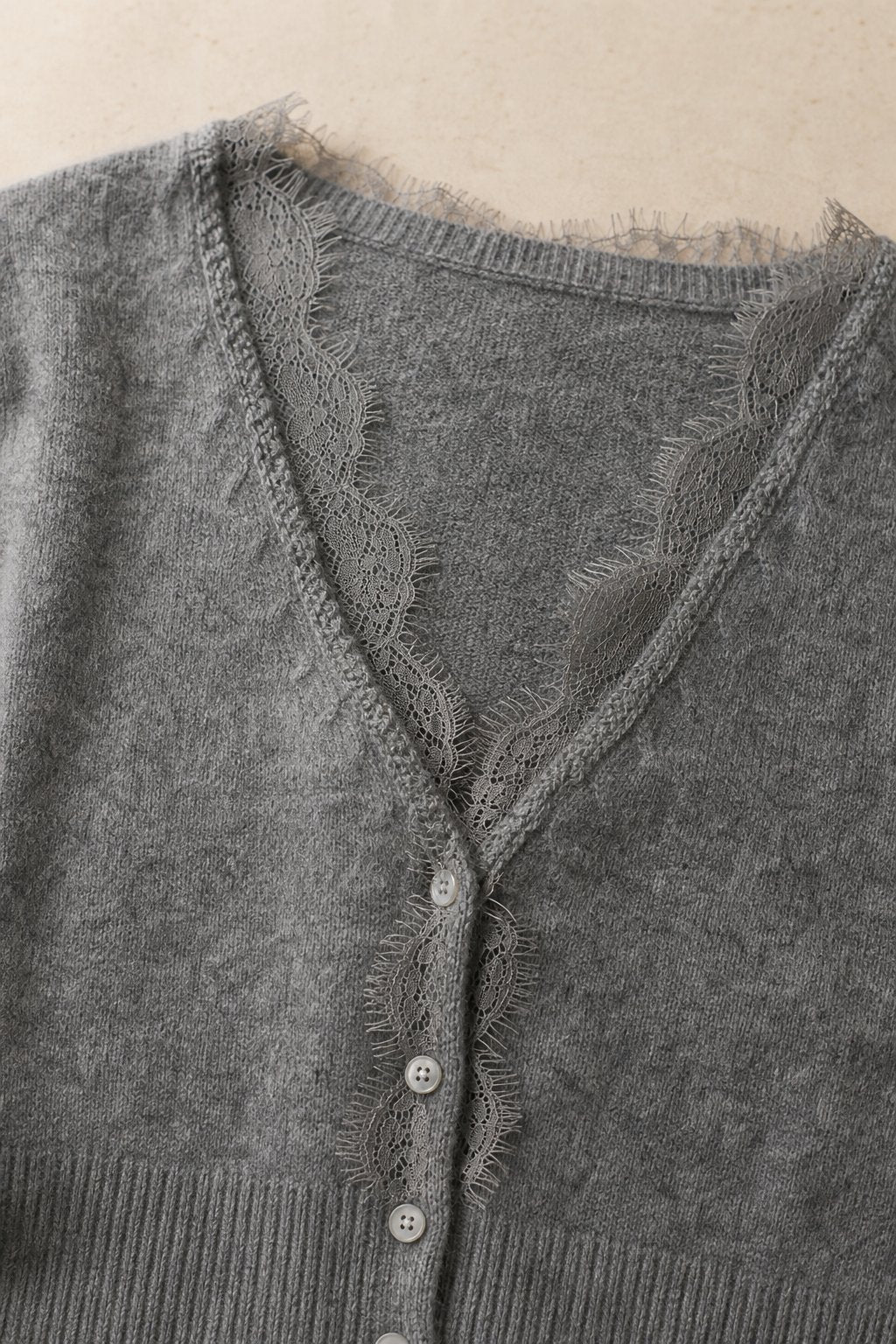 Aurora Lace Cardigan — Gray, banana_republic product shot