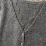 Aurora Lace Cardigan — Gray, banana_republic product shot