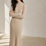 Aurora Wool Dress — Beige, banana_republic product shot
