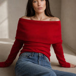 Ava Mode' Top — Red, banana_republic product shot