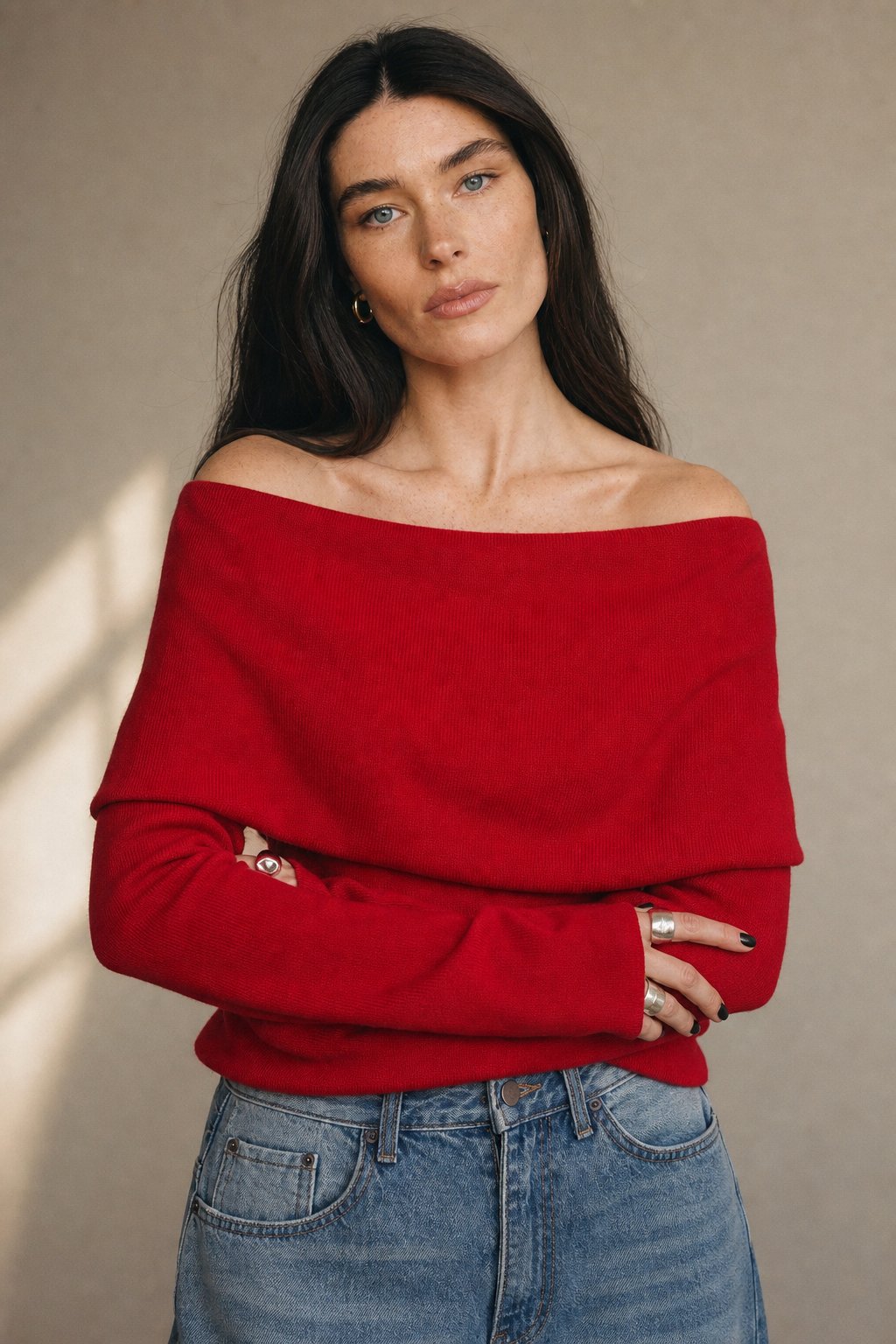 Ava Mode' Top — Red, banana_republic product shot