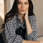 Bellarine Puffed Cotton Blouse — Checkered, banana_republic product shot