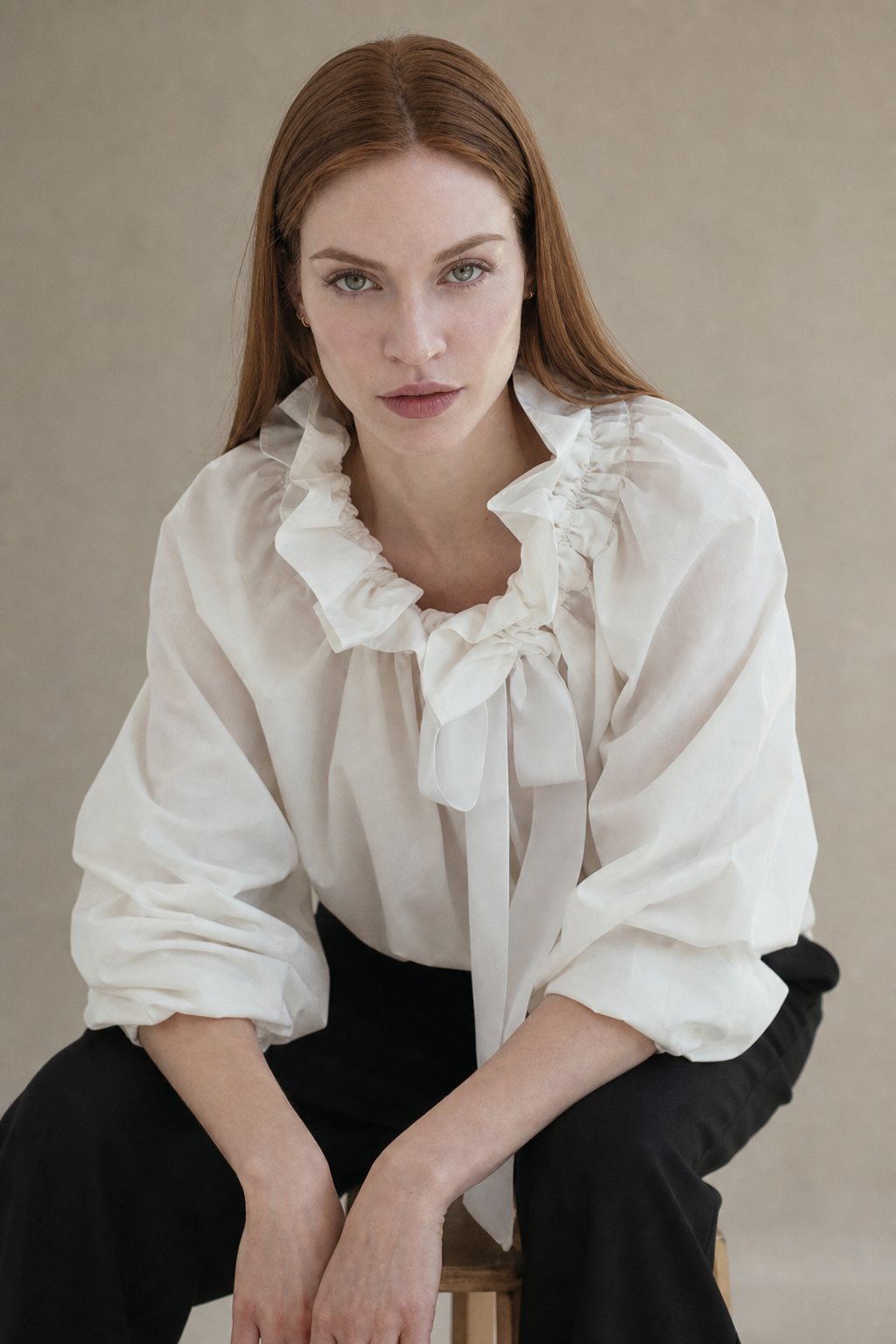 Bellarine Puffed Cotton Blouse — White, banana_republic product shot