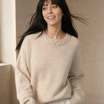 Bellmere Pure Cashmere Oversized Sweater — White, banana_republic product shot