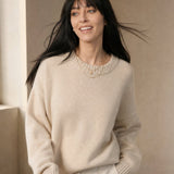 Bellmere Pure Cashmere Oversized Sweater — White, banana_republic product shot