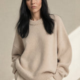 Bellmere Pure Cashmere Oversized Sweater — White, banana_republic product shot