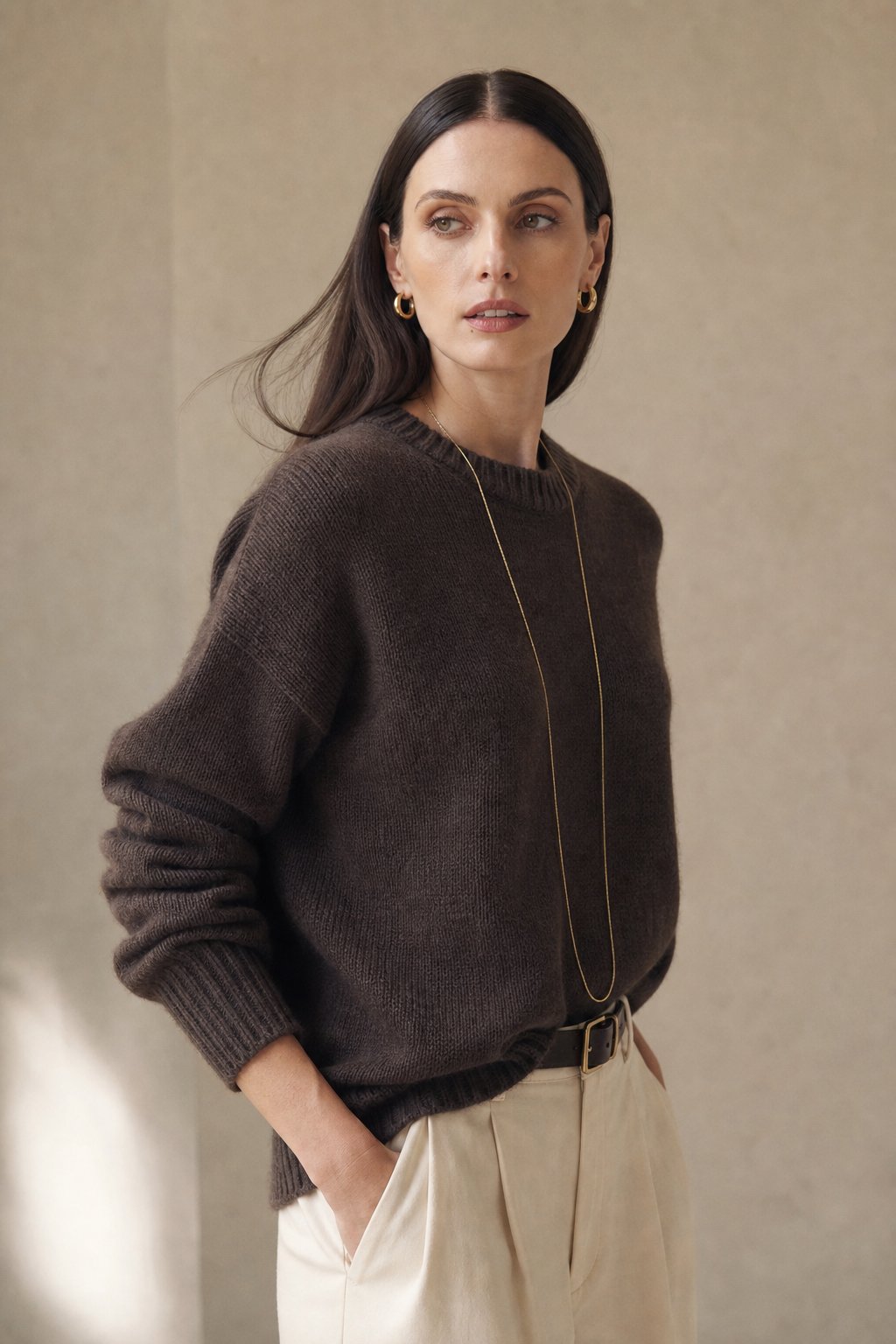 Bellmere Pure Cashmere Oversized Sweater — Brown, banana_republic product shot
