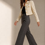Blair Wool Wide-Leg Trousers — Gray, banana_republic product shot