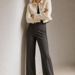 Blair Wool Wide-Leg Trousers — Gray, banana_republic product shot
