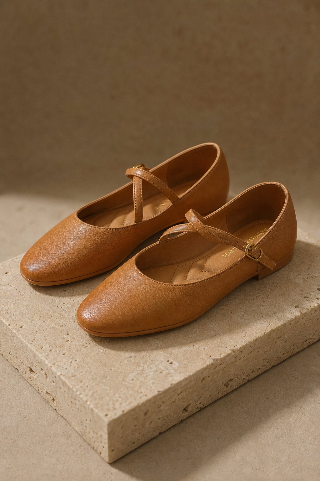 Bondi Leather Closed-Toe Flat — Brown, shoe_pedestal product shot