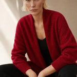 Briarwood Cashmere Shawl Sweater — Red, banana_republic product shot