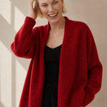Briarwood Cashmere Shawl Sweater — Red, banana_republic product shot