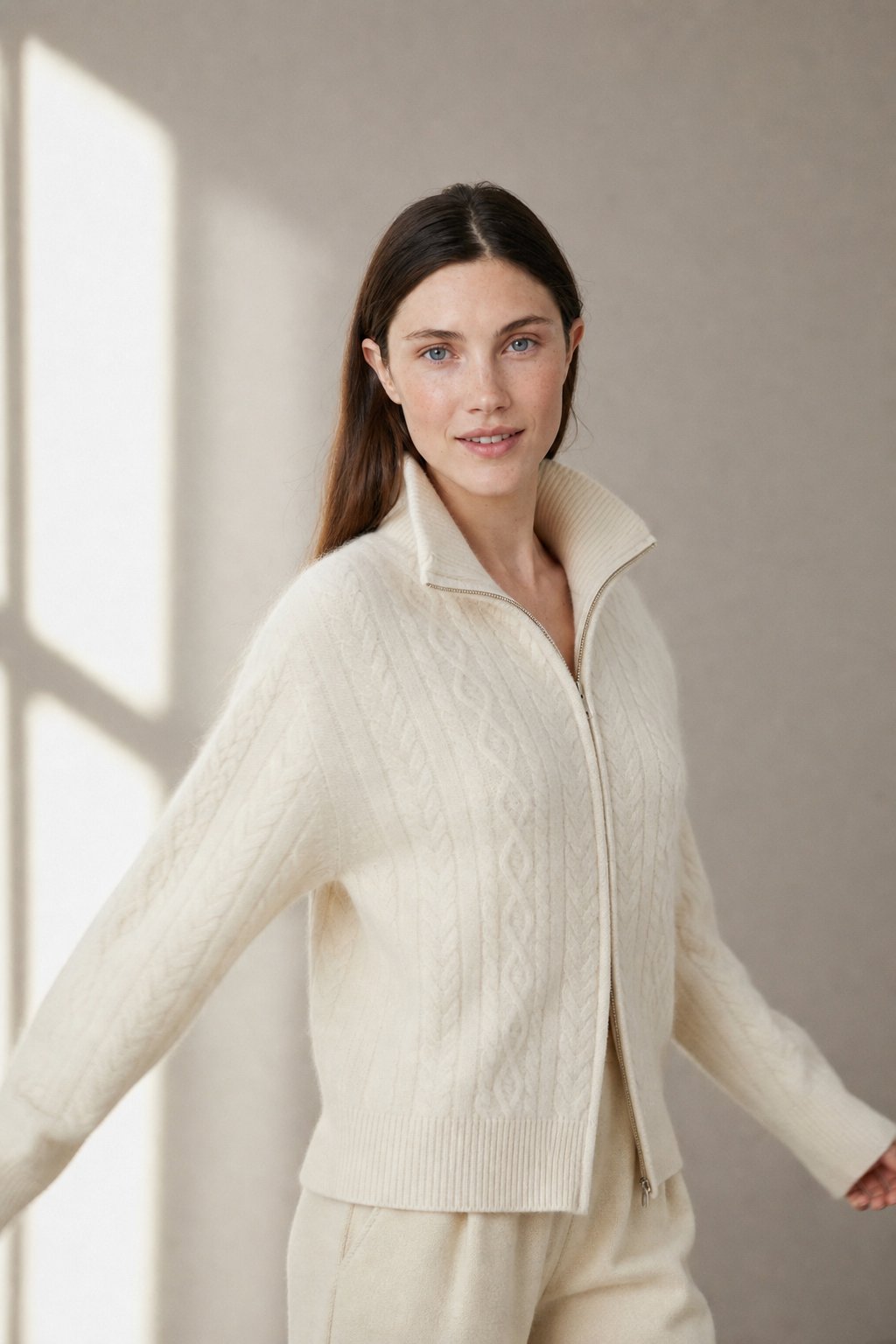 Briarwood Heritage Zip Knit — White, banana_republic product shot