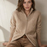 Briarwood Heritage Zip Knit — Khaki, banana_republic product shot
