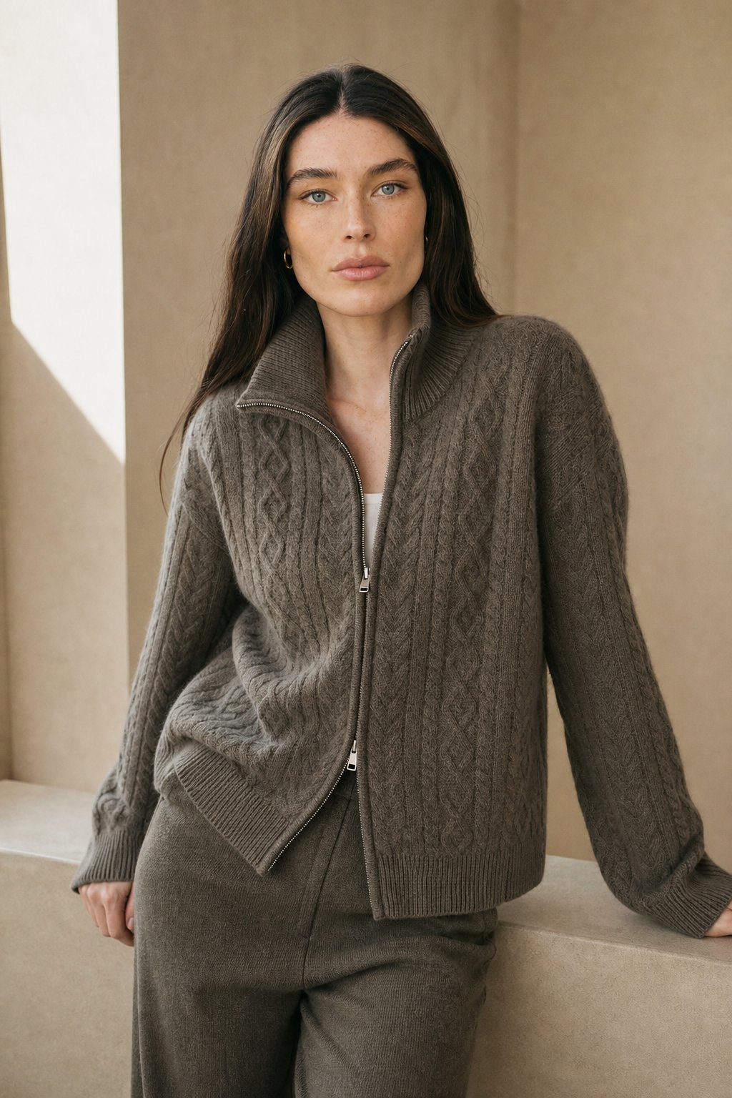Briarwood Heritage Zip Knit — Dark Gray, banana_republic product shot