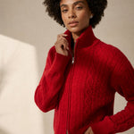 Briarwood Heritage Zip Knit — Red, banana_republic product shot