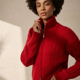 Briarwood Heritage Zip Knit — Red, banana_republic product shot