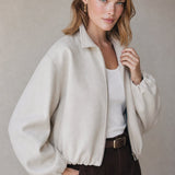 Brooklyn Zip Puffy Jacket — White, banana_republic product shot
