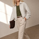 Brooklyn Zip Puffy Jacket — White, banana_republic product shot