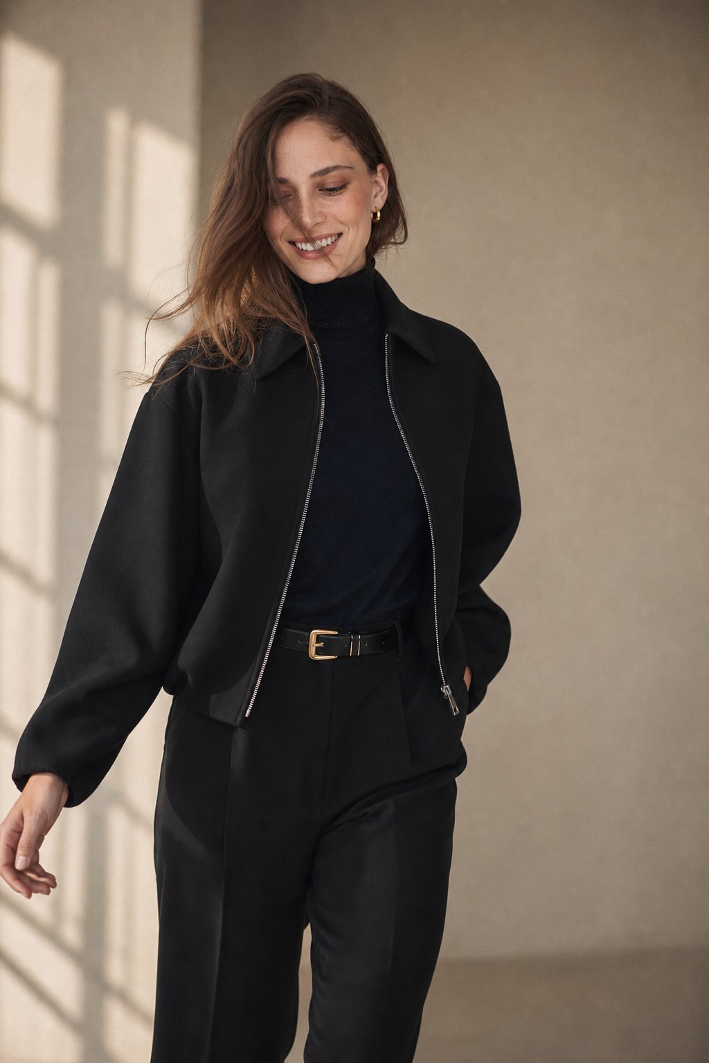 Brooklyn Zip Puffy Jacket — Black, banana_republic product shot