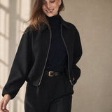 Brooklyn Zip Puffy Jacket — Black, banana_republic product shot
