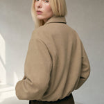 Brooklyn Zip Puffy Jacket — Tan, banana_republic product shot