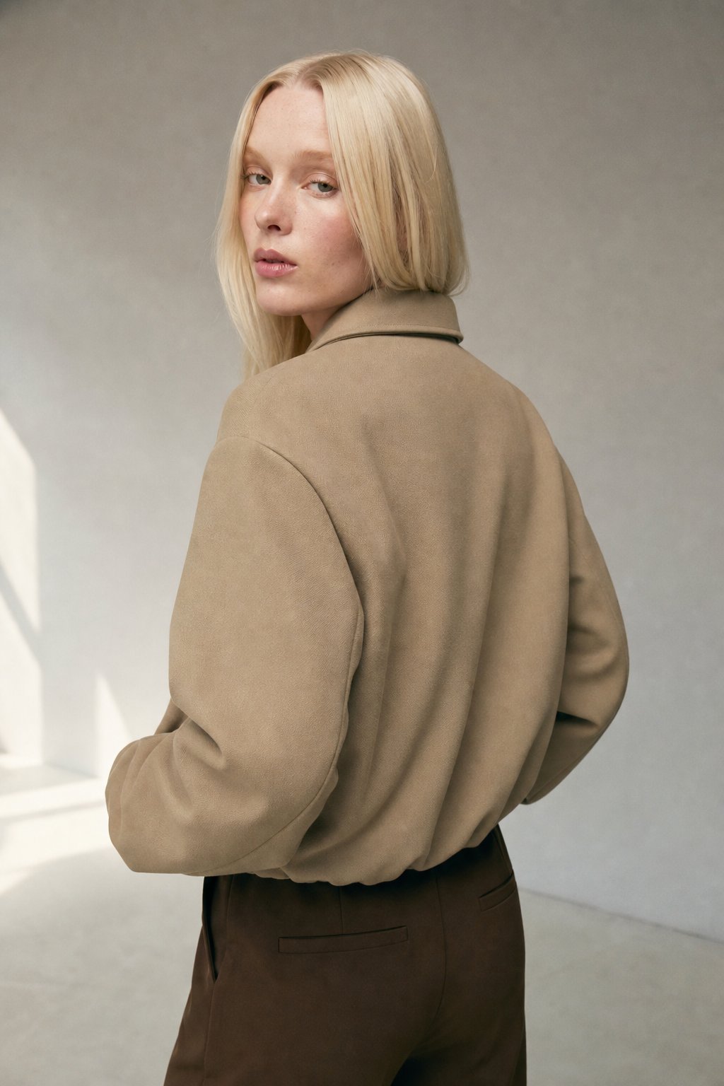 Brooklyn Zip Puffy Jacket — Tan, banana_republic product shot