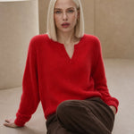 Brushed Mink Wool Pullover — Red, banana_republic product shot