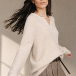 Brushed Mink Wool Pullover — White, banana_republic product shot
