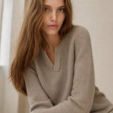 Brushed Mink Wool Pullover — Gray, banana_republic product shot
