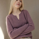 Brushed Mink Wool Pullover — Lavender, banana_republic product shot