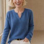 Brushed Mink Wool Pullover — Blue, banana_republic product shot