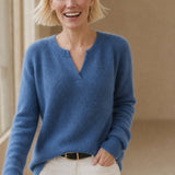 Brushed Mink Wool Pullover — Blue, banana_republic product shot