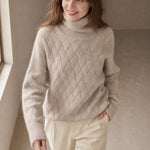 Cambria Cable Turtleneck Sweater — Camel, banana_republic product shot