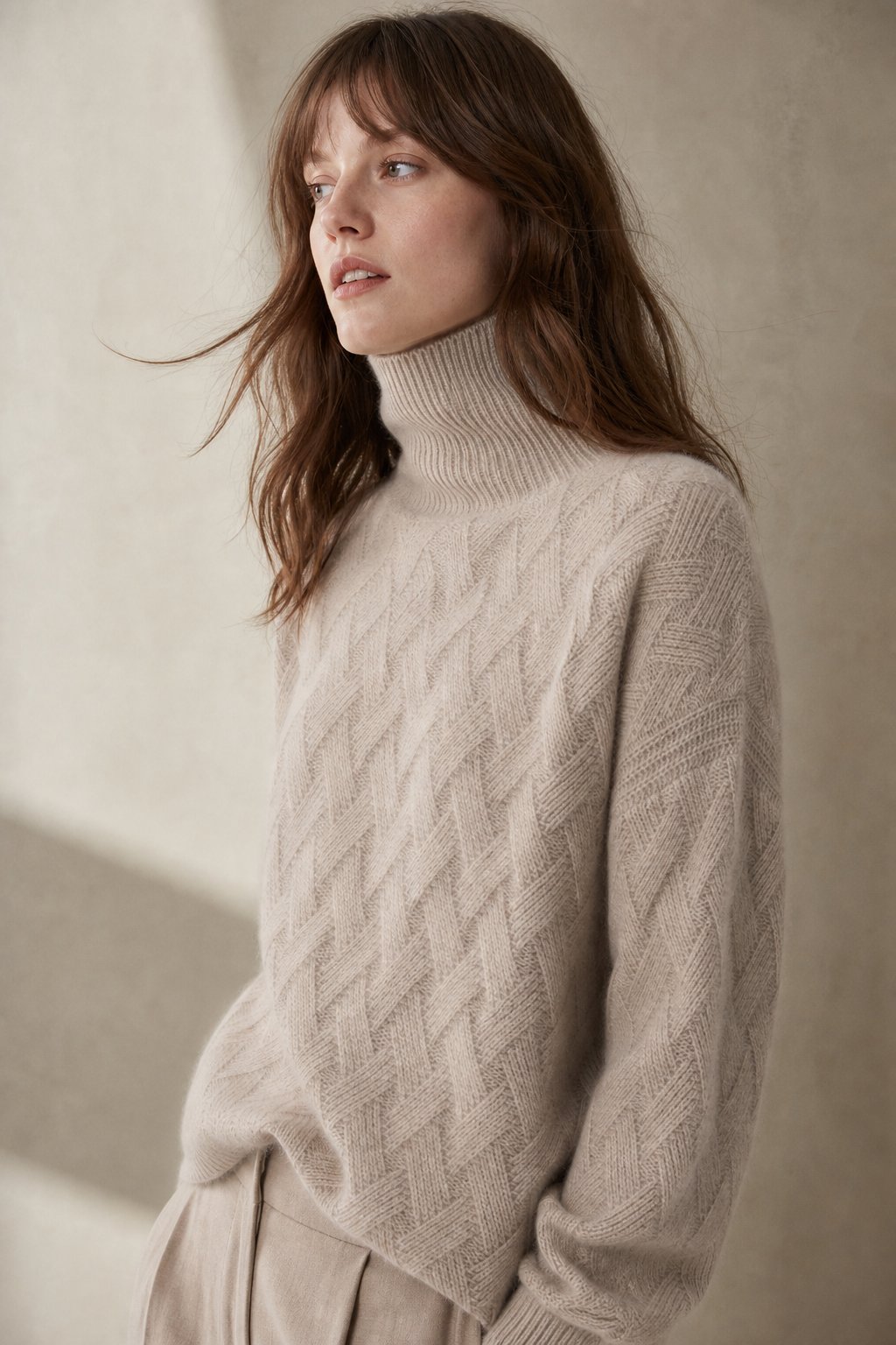 Cambria Cable Turtleneck Sweater — Camel, banana_republic product shot