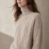 Cambria Cable Turtleneck Sweater — Camel, banana_republic product shot