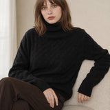 Cambria Cable Turtleneck Sweater — Black, banana_republic product shot