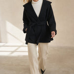 Camel-Hair Long Pointed Coat — Black, banana_republic product shot