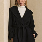 Camel-Hair Long Pointed Coat — Black, banana_republic product shot