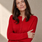 Camille Knit Button Cardigan — Red, banana_republic product shot