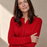 Camille Knit Button Cardigan — Red, banana_republic product shot