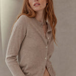 Camille Knit Button Cardigan — Khaki, banana_republic product shot