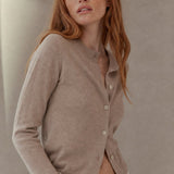 Camille Knit Button Cardigan — Khaki, banana_republic product shot