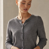Camille Knit Button Cardigan — Gray, banana_republic product shot