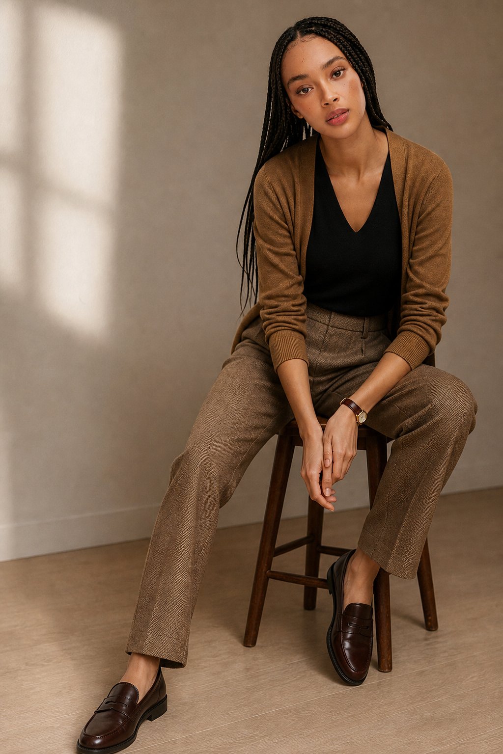 Camille Tailored Wool Pants — Camel, banana_republic product shot