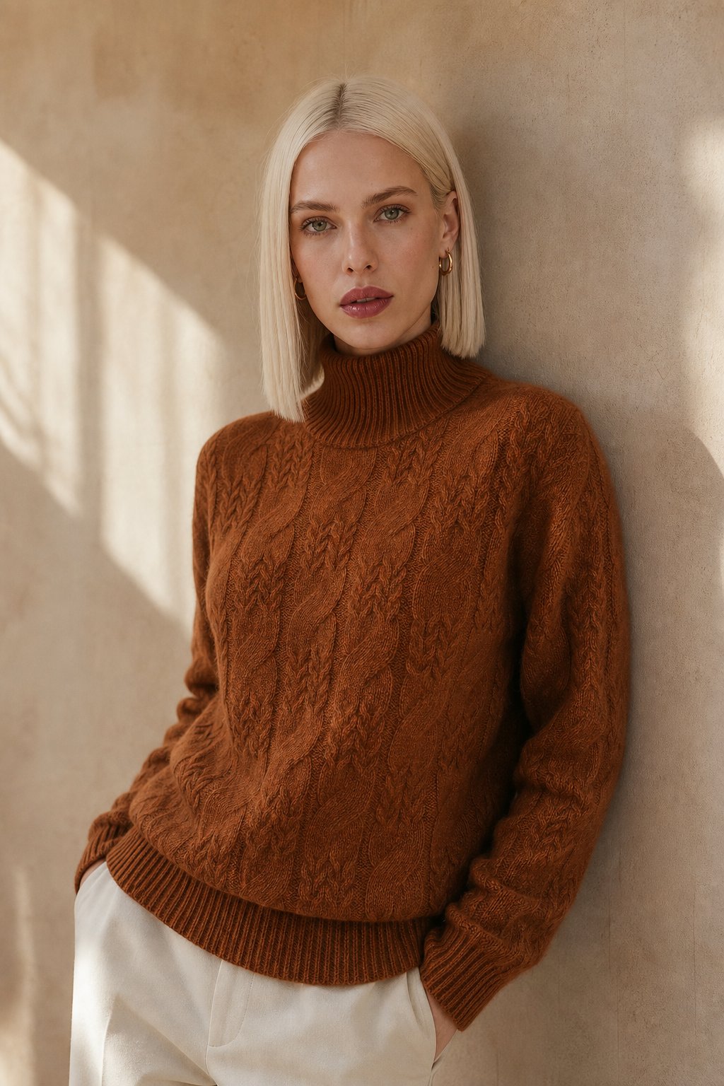 Carinthia Cable Knit Sweater — Fire Orange, banana_republic product shot