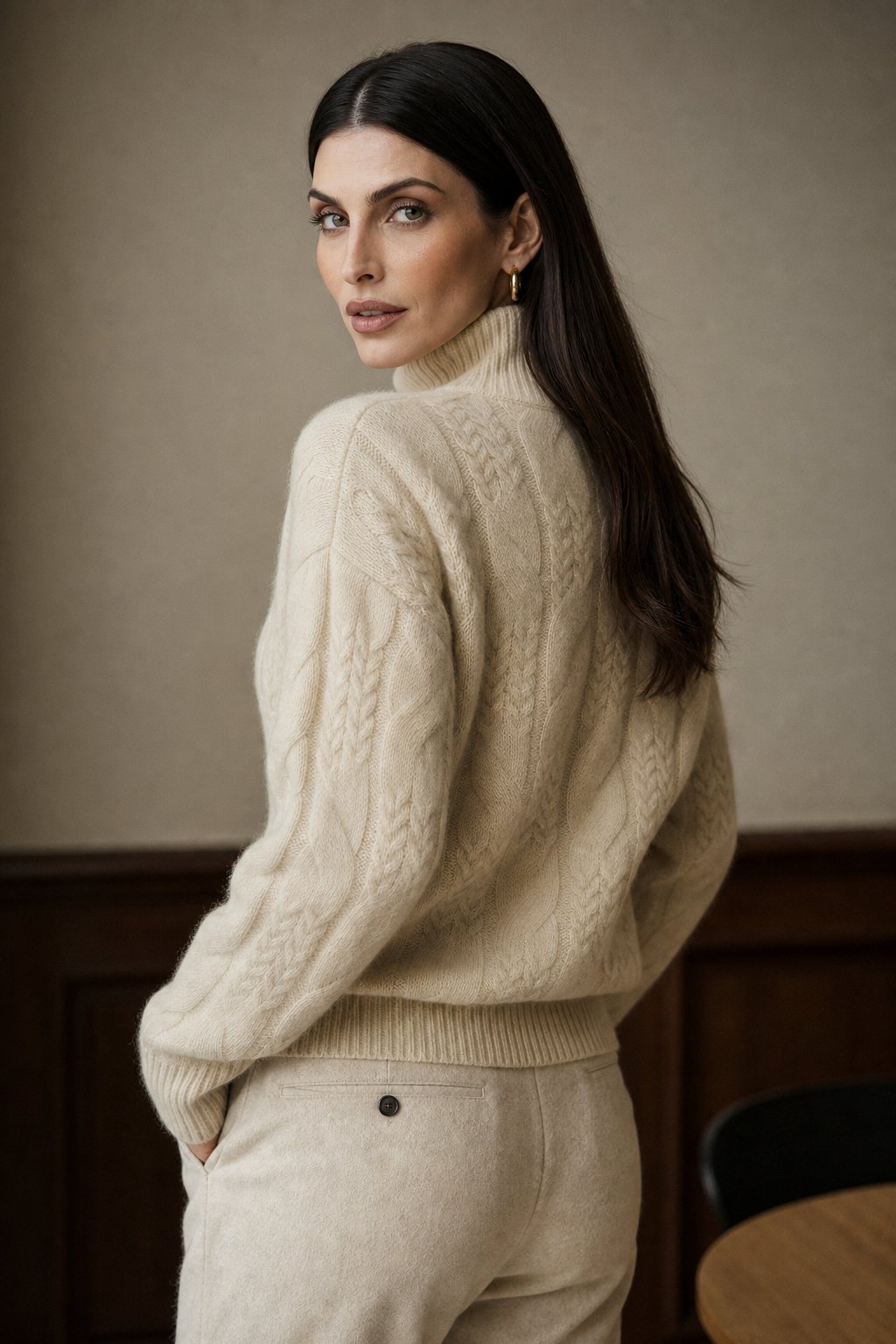 Carinthia Cable Knit Sweater — Crème, banana_republic product shot