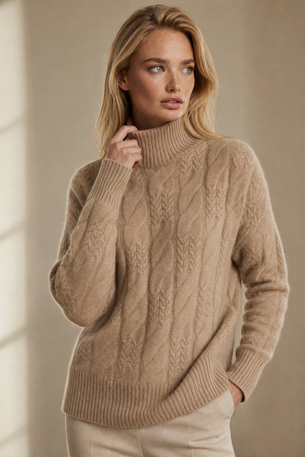 Carinthia Cable Knit Sweater — Beige, banana_republic product shot
